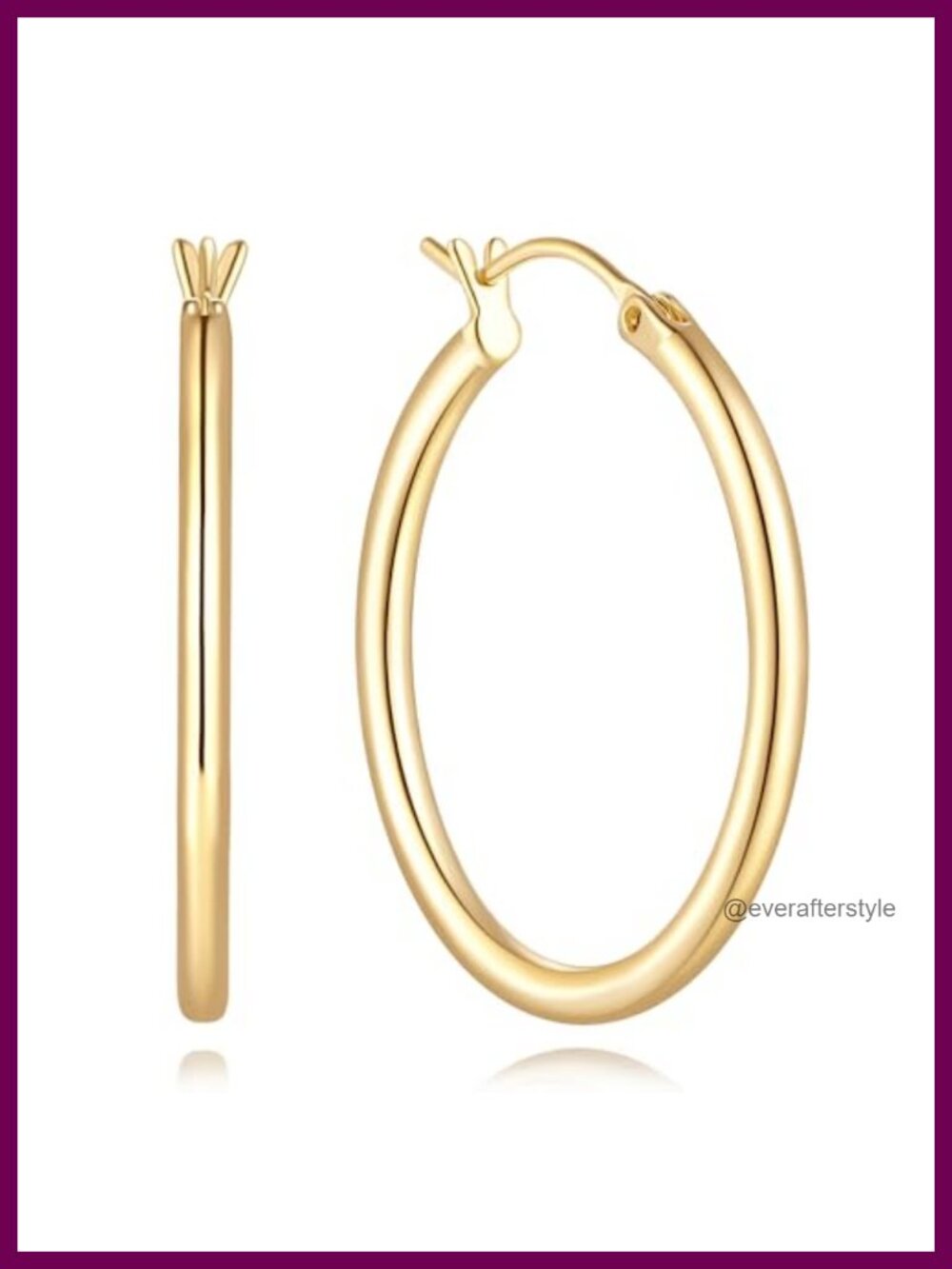 14K Gold Plated Hoop Earrings for Women